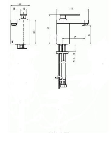 Jado Cubic wastafelmengkraan zonder waste chroom