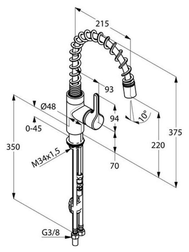 Kludi Bingo Star 200 keukenmengkraan uittrekbare vaatdouche chroom
