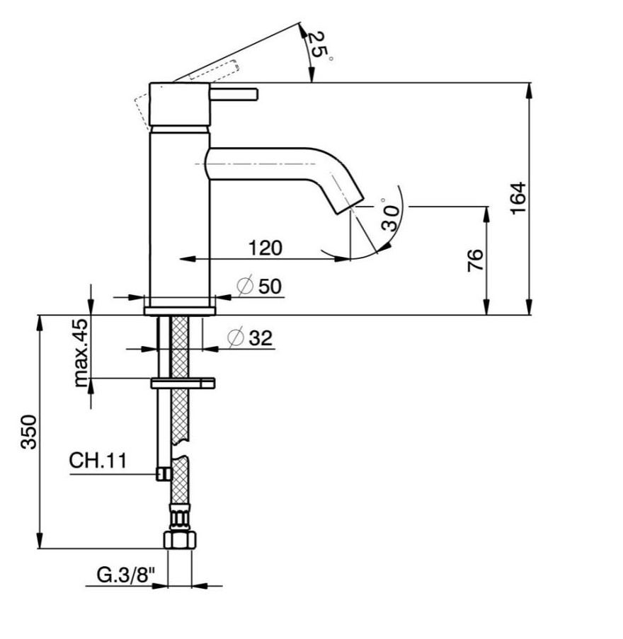 Xenz Duero Plus wastafelkraan chroom