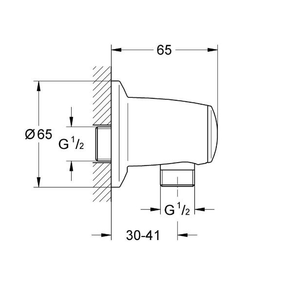 Grohe Movario wand aansluitbocht chroom