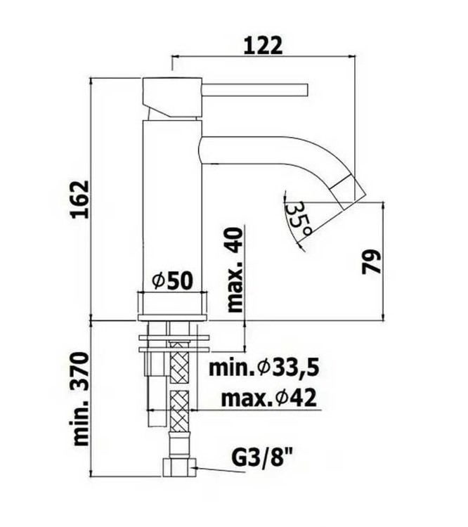 Nobili Light wastafelmengkraan chroom