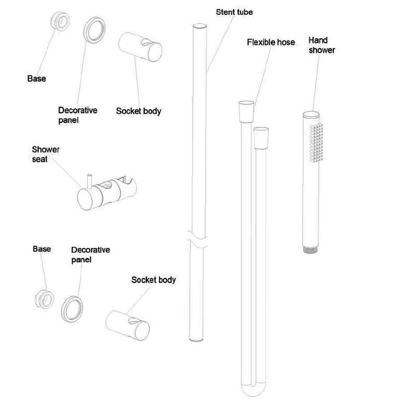 Regn thermostatische douchekraan met planchet en glijstang set geborsteld goud PVD