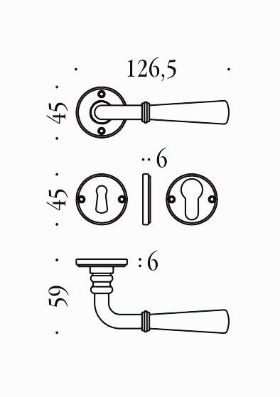Colombo Accademia Antologhia verzilverd deurkrukken