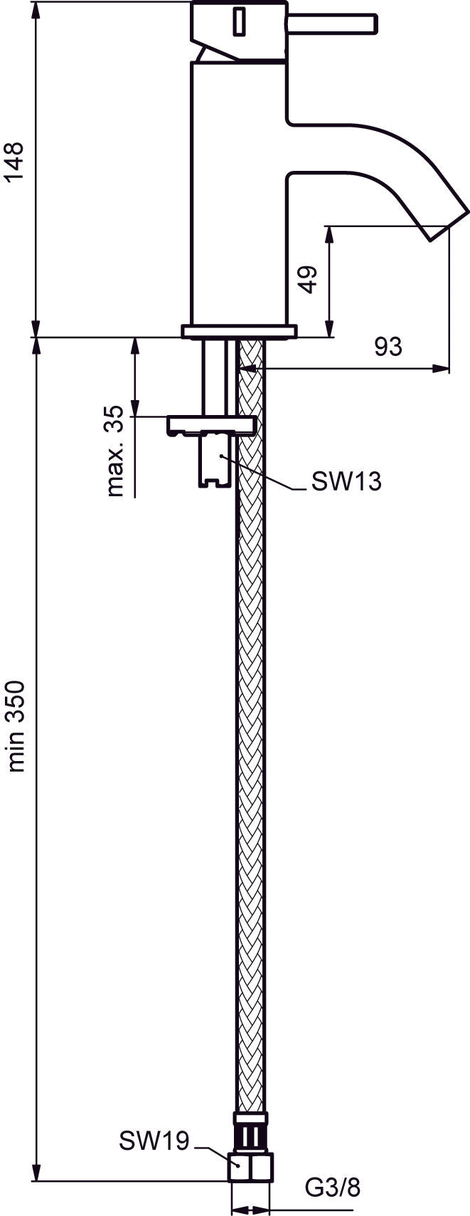 Ideal Standard Mara wastafelkraan chroom