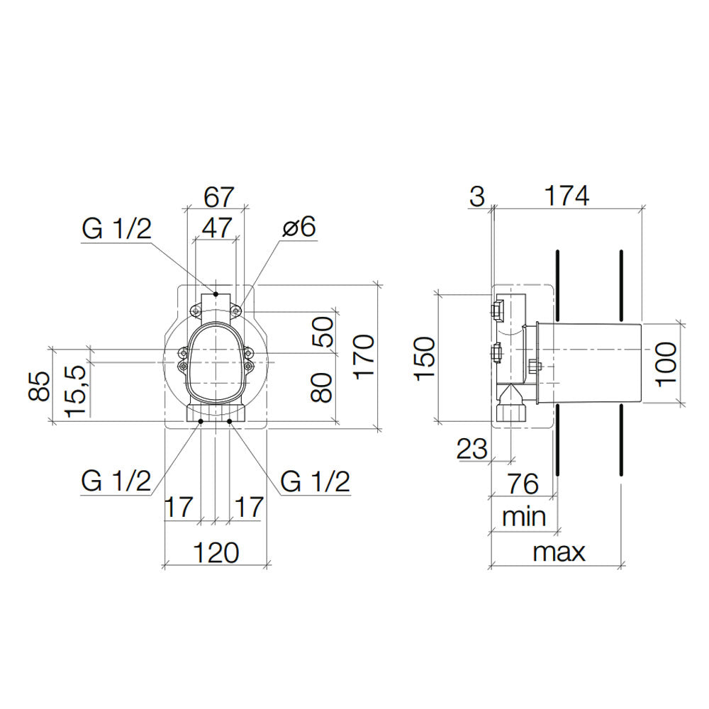 Dornbracht Generic Xtool inbouwdeel voor inbouwthermostaat zonder stopkraan 1/2''
