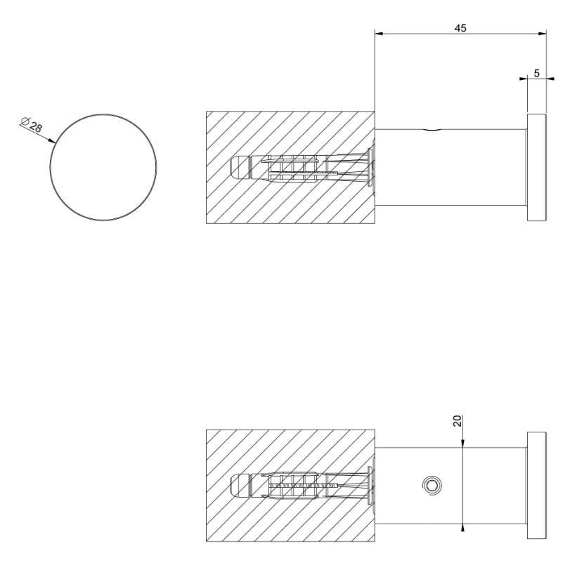 2 x Gessi 316 Badjashaken diameter 28mm geborsteld koper PVD