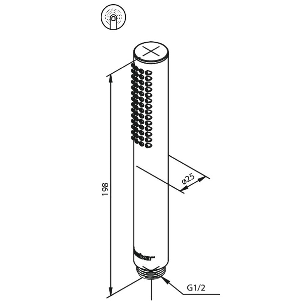 Damixa Silhouet Tube staaf handdouche mat koper PVD