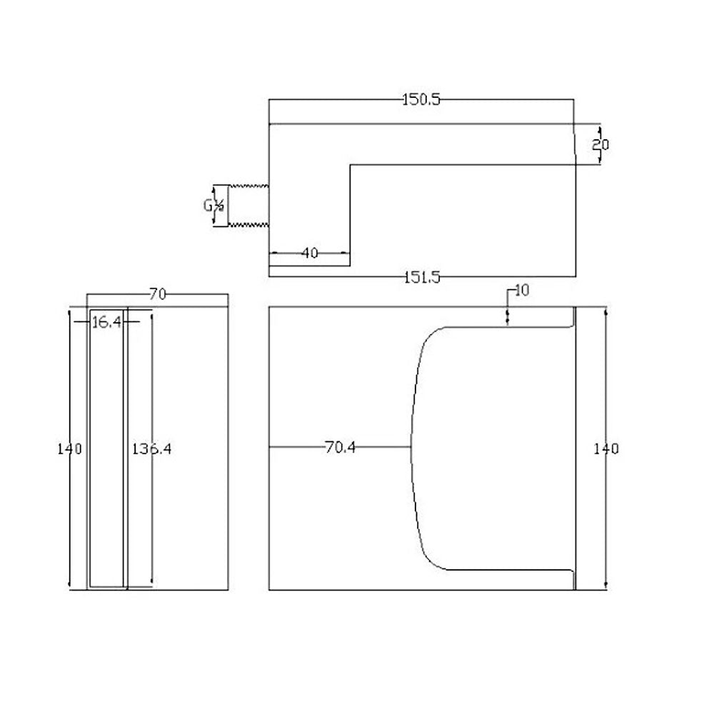 Best Design Nana Cascade waterval muuruitloop tbv. douche en bad, chroom