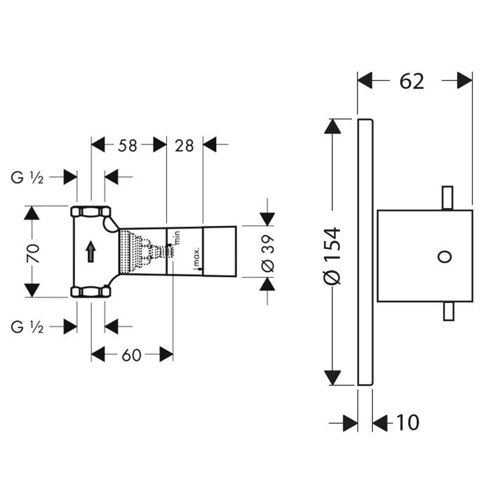 Hansgrohe Axor Starck stopkraan met afbouwdeel, Chroom