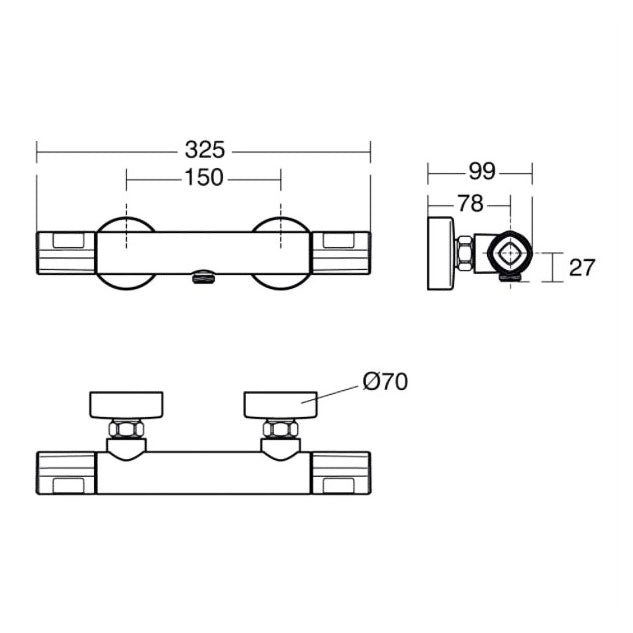 Ideal Standard A7229AA Ceratherm T100 thermostatische douchemengkraan chroom (showmodel)