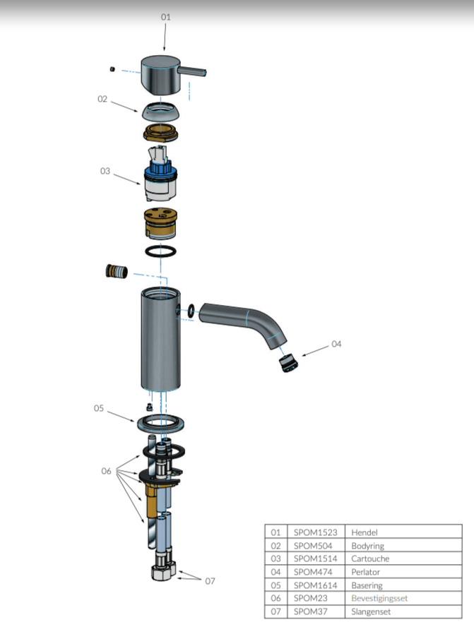 Hotbath Cobber CB003C wastafelkraan goud gepolijst PVD