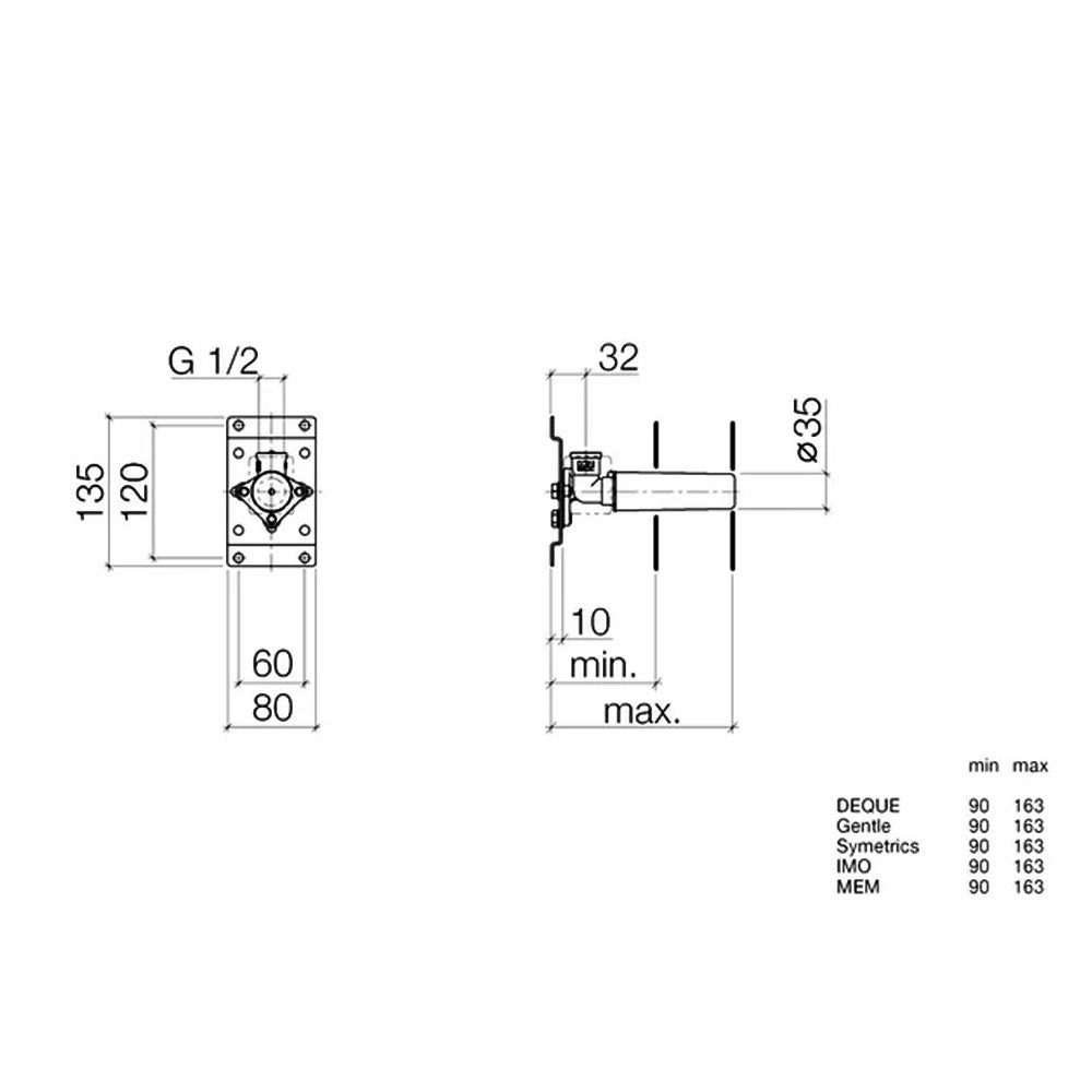 Dornbracht Tara wandmontage baduitloop 3/4" met aansluitstuk platina mat