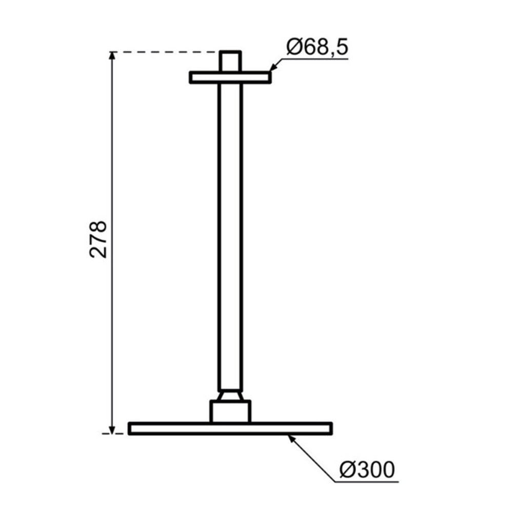 Qisani Flow hoofddouche 30 cm met plafonddouchearm Copper / Koper