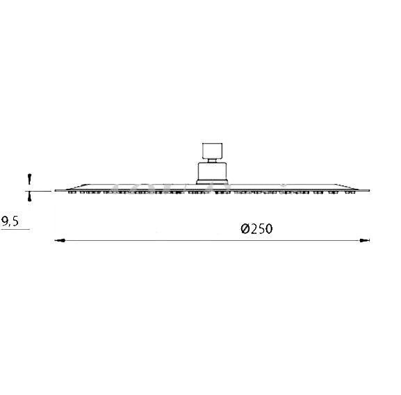 Teorema Air Flat 250 hoofddouche extra plat chroom