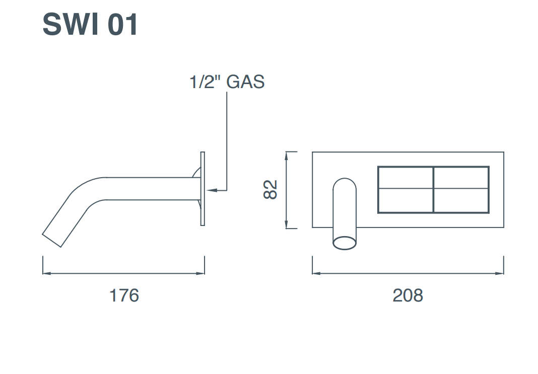 CEA DESIGN Switch 01 bijzonder design wandmengkraan RVS (showmodel)