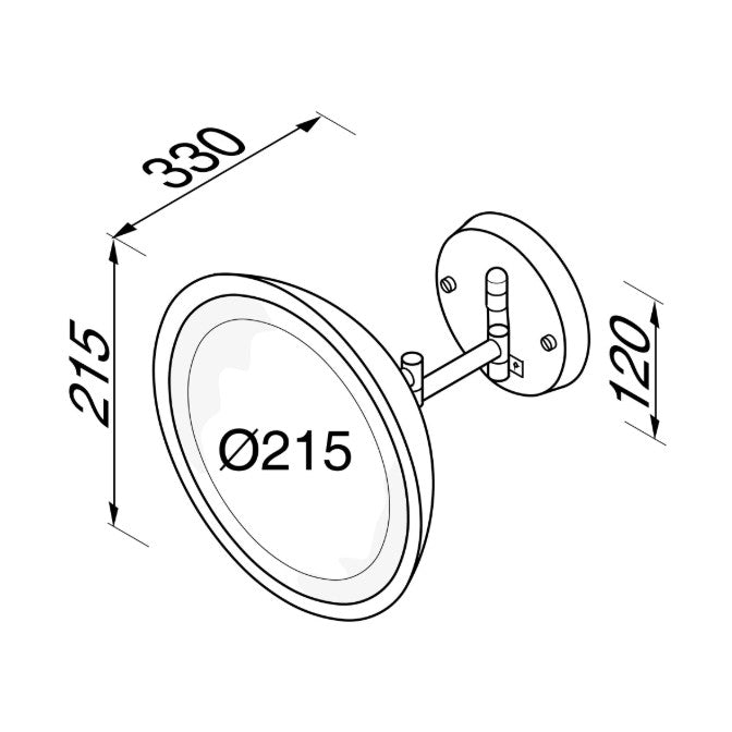 Geesa Mirror scheerspiegel 2-arm met led verlichting zwart