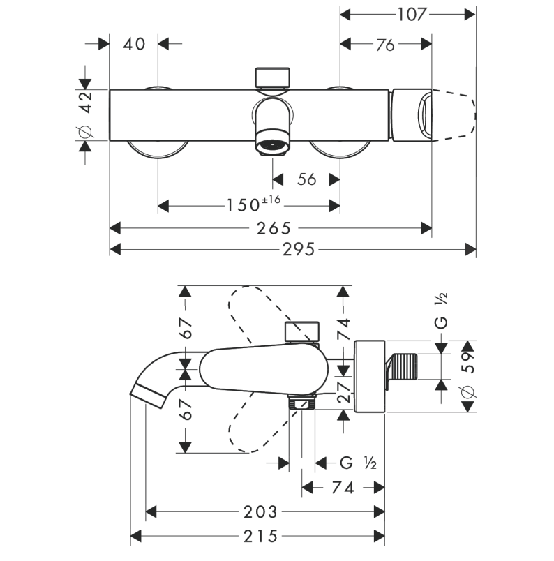 Hansgrohe AXOR Citterio M eengreeps badmengkraan opbouw chroom (showmodel)