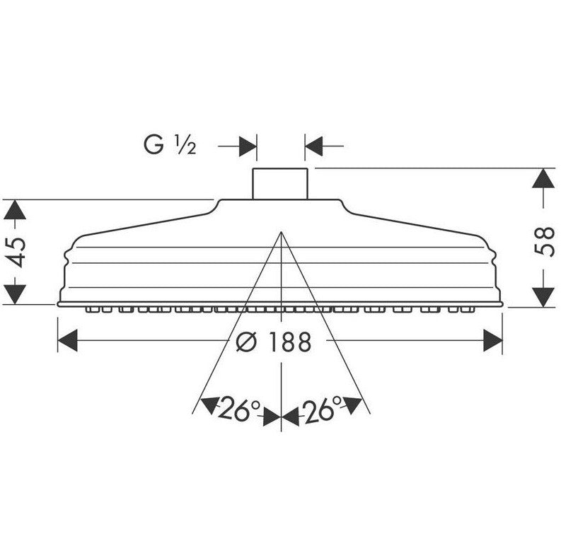 Hansgrohe Axor Montreux hoofddouche 180 mm geborsteld nikkel