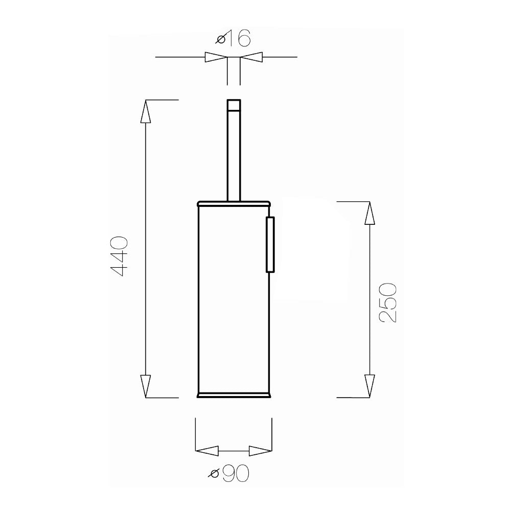 Tupai toiletborstel met houder wandmodel Round RVS