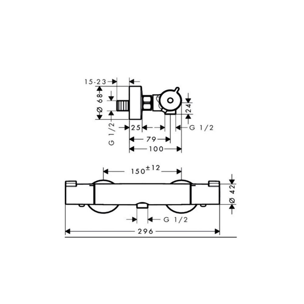 Hansgrohe Ecostat 1001cl douchethermostaat chroom (showmodel)