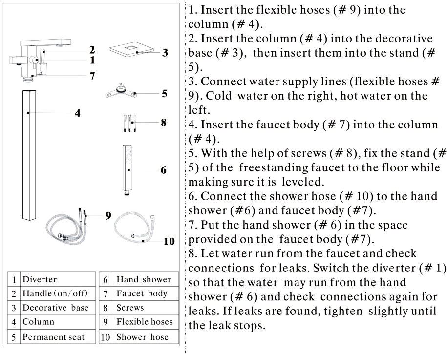Riho Pure beauty design badmengkraan voor vrijstaande montage met douchegarnituur chroom