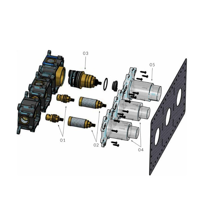 Hotbath CobberX CX7070 afbouwdeel + inbouwdeel douchethermostaat met 2 stopkranen mat zwart