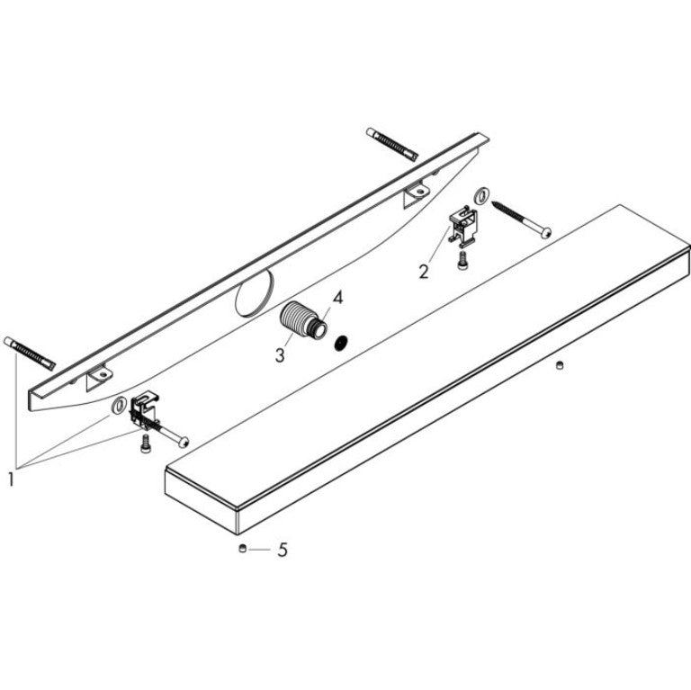 Hansgrohe Rainfinity hoofd, vloerkleed van zijdouche 500 met planchet, 1jet, mat wit