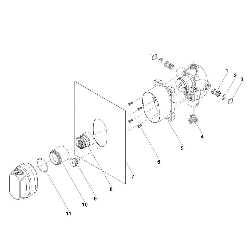 Dornbracht xStream basisgarnituur voor inbouw bad/douchekraan 3511597090