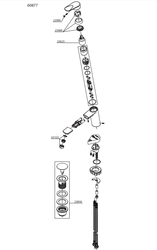 Damixa Clover 1-gats wastafelkraan / bidetkraan met click plug chroom