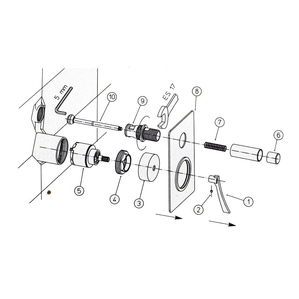 Paini Crux inbouw douche/badkraan met omstel chroom