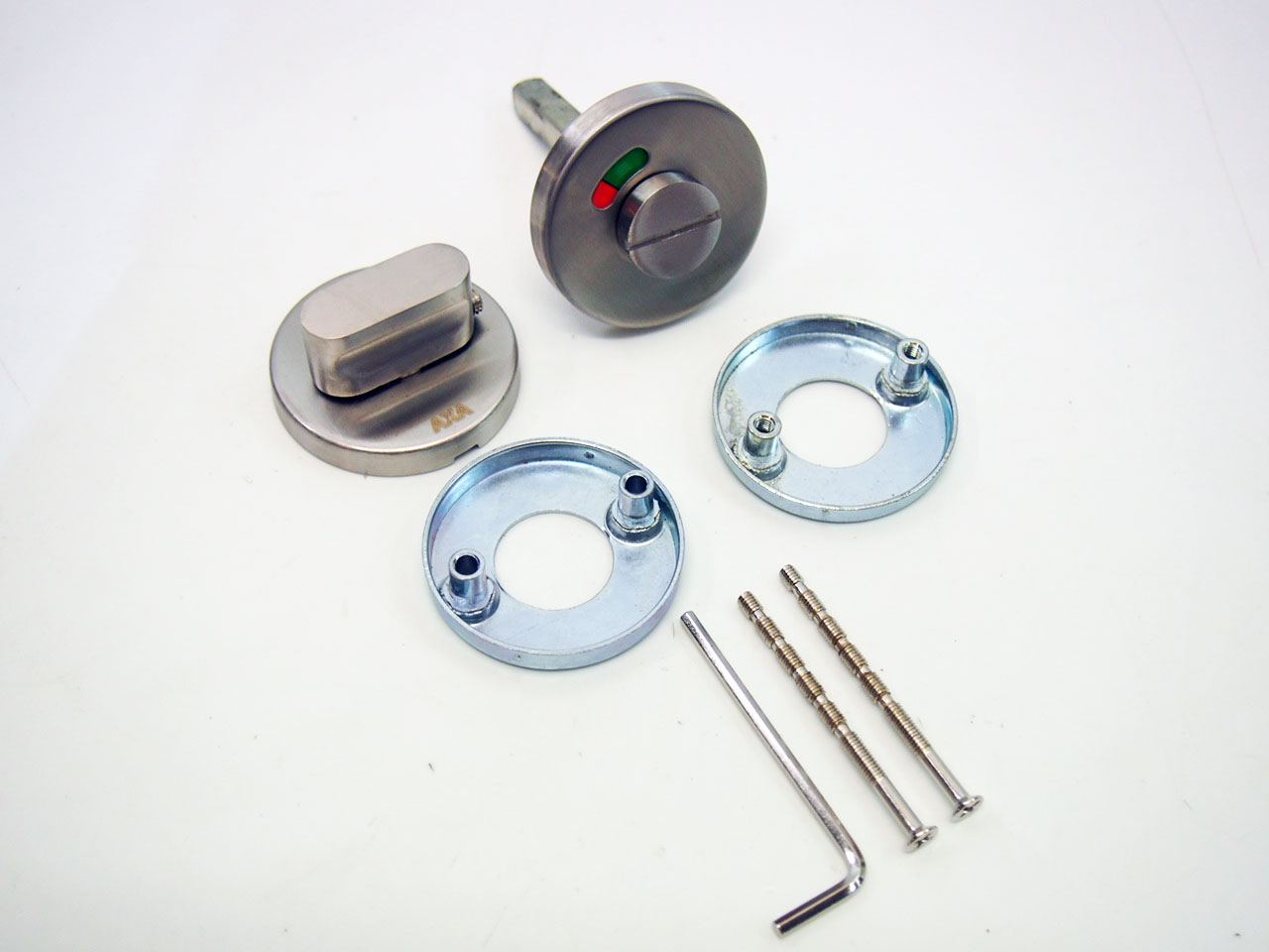 AXA Toilet garnituur /wc slot rood/wit indicator RVS