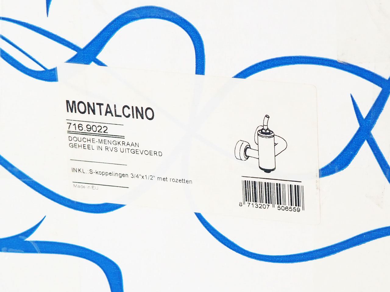 Montalcino industiël design douchemengkraan RVS