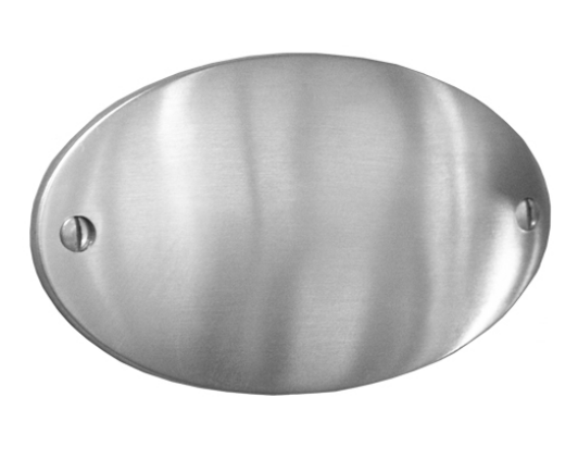 RVS ovaal naambord naamplaat 118x65mm mat chroom