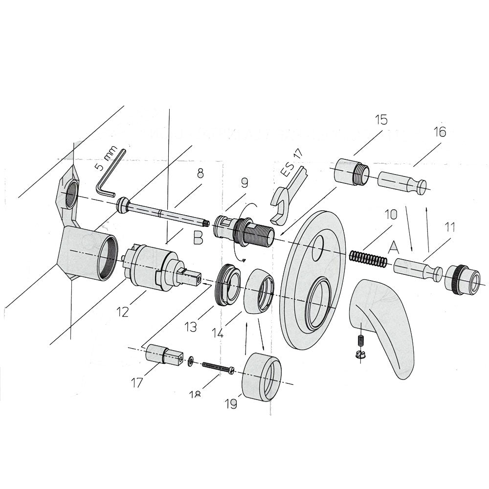 Paini Fluxio inbouw douche/badkraan met omstel chroom