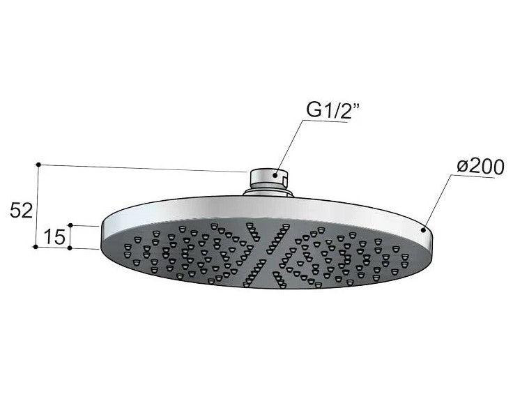 Hotbath Mate M100 hoofdouche Ø200 mm, zwart chroom