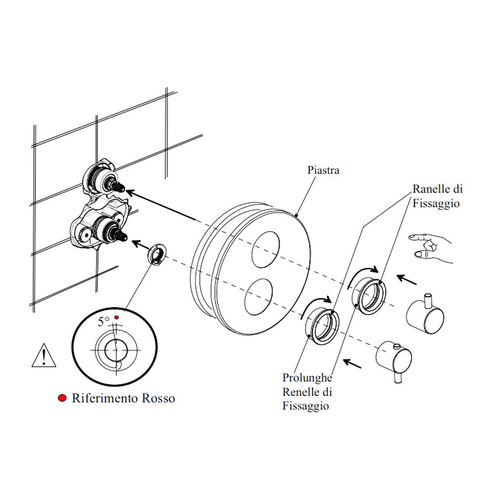 Kiruna EVO inbouwthermostaat 2-weg inbouw + afbouwdeel titanium zwart PVD