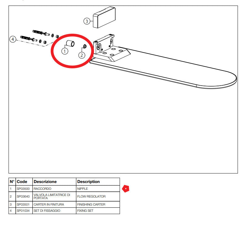 Gessi Cono vrijhangend regendouche rechthoek zwart metaal PVD