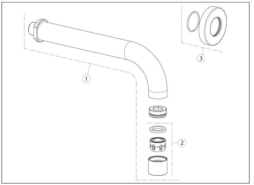 Gessi Via Tortona ronde wand uitloop sprong 23,3 cm geborsteld koper PVD