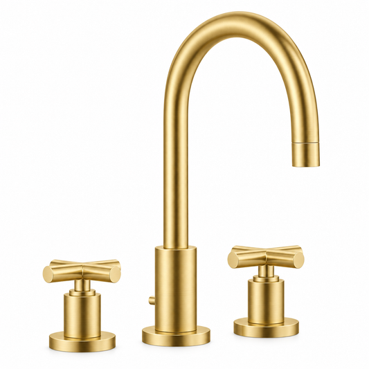 Dornbracht tara 3-gats wastafelkraan 165 mm geborsteld messing (23kt gold)