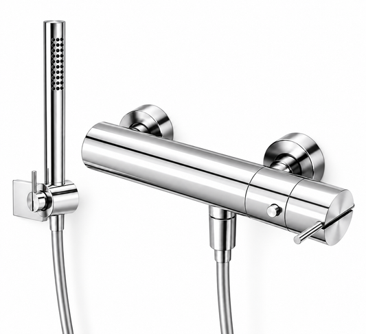 Waterevolution Flow S22 douchethermostaat met douchegarnituur chroom