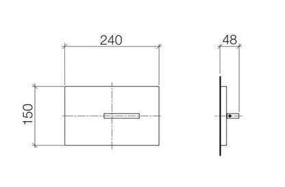 Dornbracht bedieningspaneel, drukplaat tbv TeCe in-wall tank, chroom