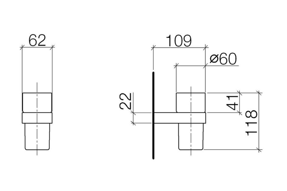 Dornbracht Imo glas houder wandmodel chroom