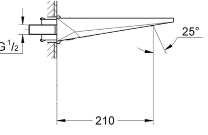 Grohe Allure Brilliant baduitloop sprong 210 mm chroom