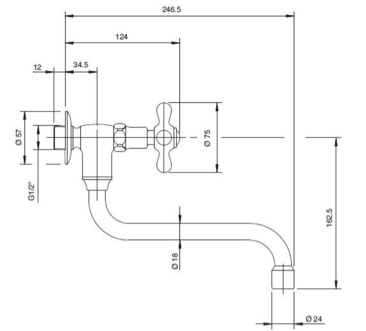 Zazzeri 802 Enkel koud water kraan