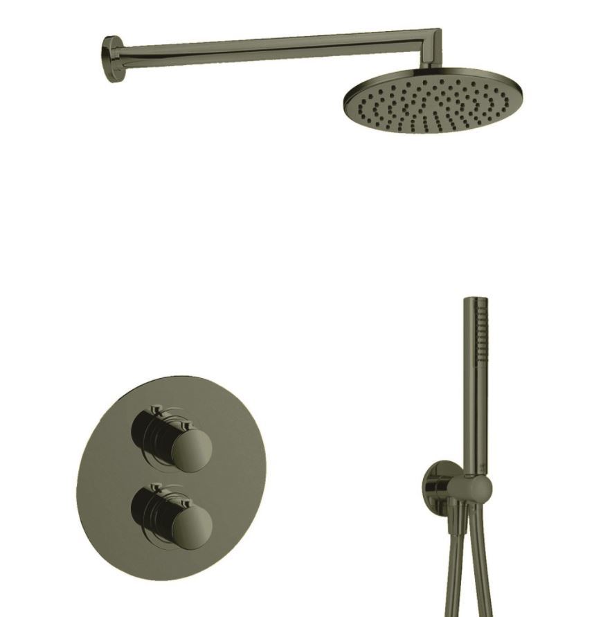 Salenzi Giro compleet inbouw set 2-weg douche thermostaat hoofddouche Ø 400 mm mat zwart