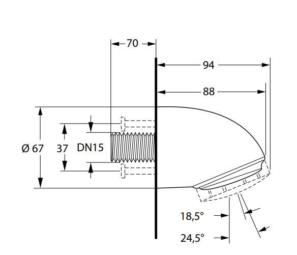 Rada Sense elektronische douchemengkraan, chroom