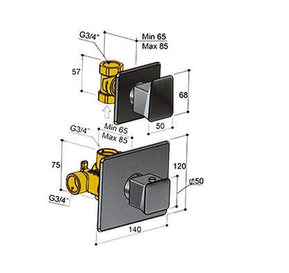 Hotbath BRO012GN thermostatische inbouw douchekraan met 1 stopkraan, geborsteld mat nikkel