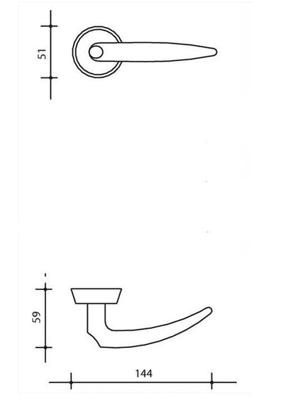 4 x Kleis Calliope K410 exclusief design deurkrukken mat chroom 