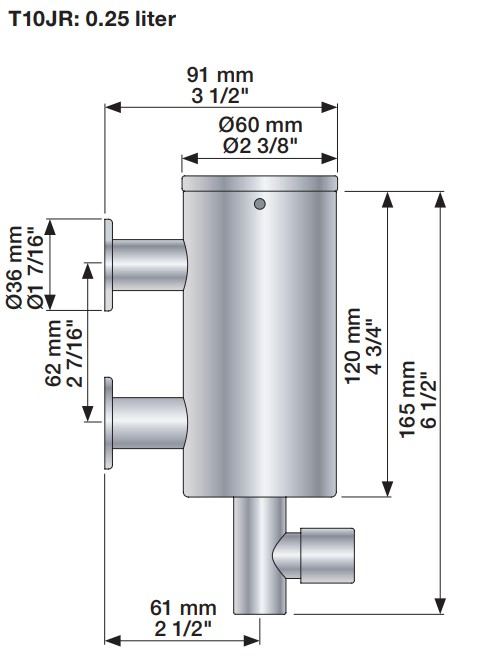 Vola T10JR-17 zeepdispenser wandmontage glans zwart