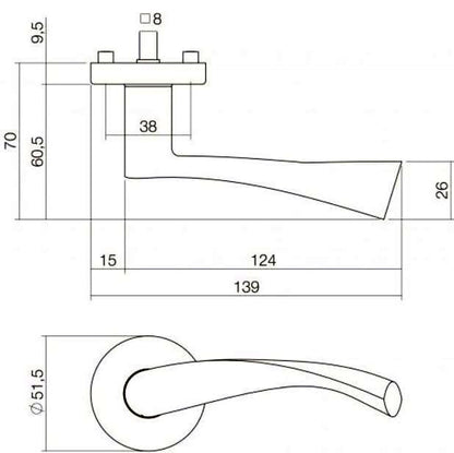 Intersteel Vlinder deurkrukken massief op rozet mat satin